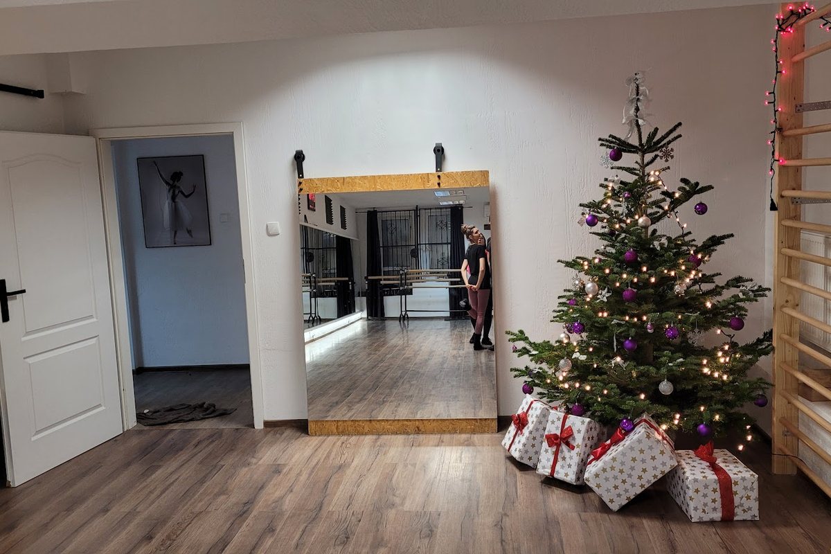 Korytarz i sala z drabinkami w Studiu tańca Quantum